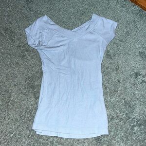 BDG Light Gray V-Neck Short Sleeve Tee